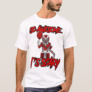 Skrämmande rolig Halloween Clown Hockey Målvakt T Shirt