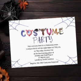 Skrämmande rolig Halloween kostymfest inbjudan