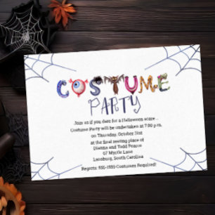Skrämmande rolig Halloween kostymfest inbjudan
