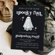 Skrämmande rolig retro-spök Halloween-inbjudan