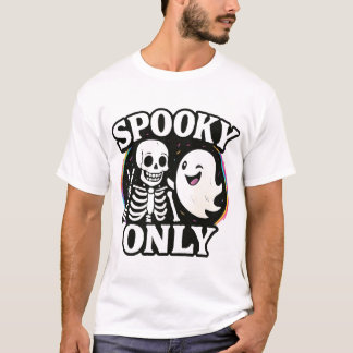 Skrämmande Rolig Spöklik Skellet T-Shirt