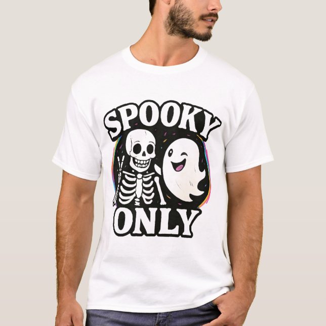 Skrämmande Rolig Spöklik Skellet T-Shirt (Framsida)