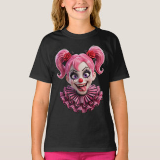 Skrämmande rosa clownflicka Pixar Halloween T-Shir T Shirt