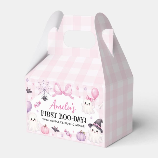 Skrämmande Rosa Halloween Födelsedagspresentlåda Presentaskar (Framsidan Sidan)