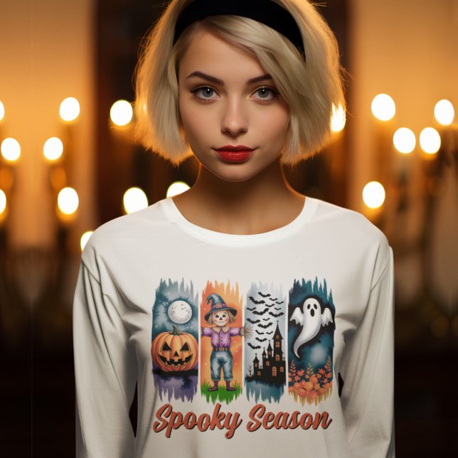 Skrämmande säsong Halloween Höst Höst Penseldrag T Shirt (Skapare uppladdad)