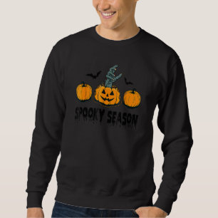 Skrämmande säsong Halloween Pumpa Zombie Hand Lång Ärmad Tröja