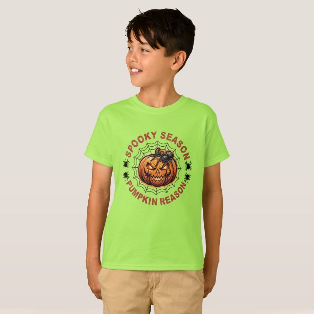 Skrämmande säsong Pumpa Förnuft Småbarn T-Shirt Sö (Hel framsida)