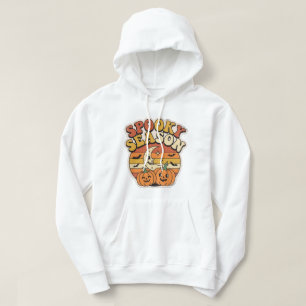 Skrämmande säsong Retro Halloween-pumpor & måne Hoodie
