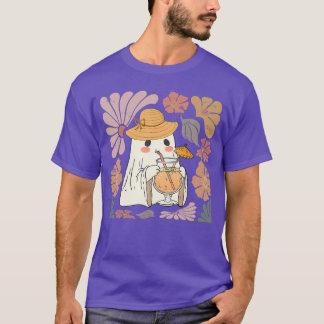 Skrämmande säsong Söt Retro Spöke Blommig Vintage  T Shirt