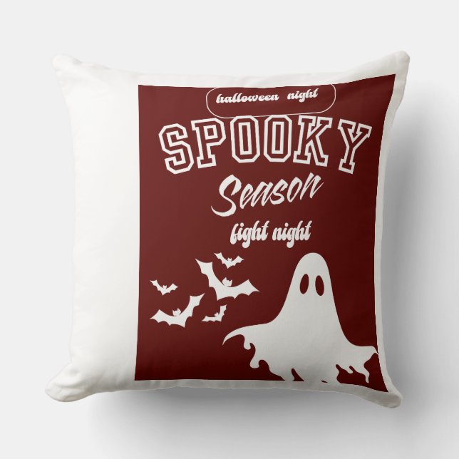 Skrämmande säsong Spöke & Fladdermöss Halloween Ku Kudde (Framsida)