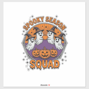 Skrämmande säsong Squad Söt Ghost Halloween Tröja_ Klistermärken
