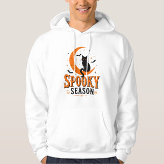Skrämmande säsong svart katt Halloween T-shirt Hoodie
