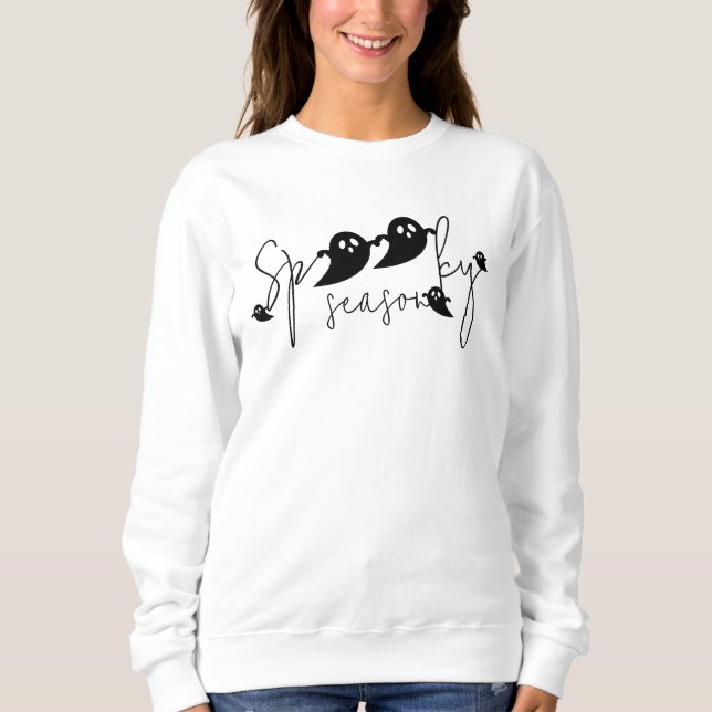 Skrämmande säsong Svarta flygande spöken Skript Ha T Shirt (Framsida)