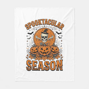 Skrämmande säsong Vintage Halloween Skalle Pumpa Fleecefilt