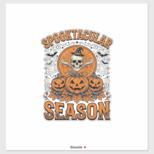 Skrämmande säsong Vintage Halloween Skalle Pumpa Klistermärken