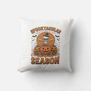 Skrämmande säsong Vintage Halloween Skalle Pumpa Kudde