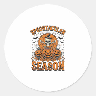 Skrämmande säsong Vintage Halloween Skalle Pumpa Runt Klistermärke