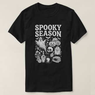 Skrämmande säsong Vintage Halloween Spöke Skalle G T Shirt