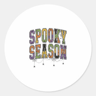 Skrämmande säsong Vintage Halloween typografi Desi Runt Klistermärke