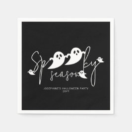 Skrämmande säsong Vit Söt Spöken Modern Halloween Pappersservett