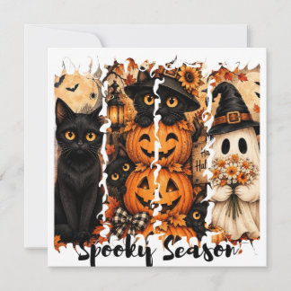Skrämmande säsongen Halloween Katt Julkort