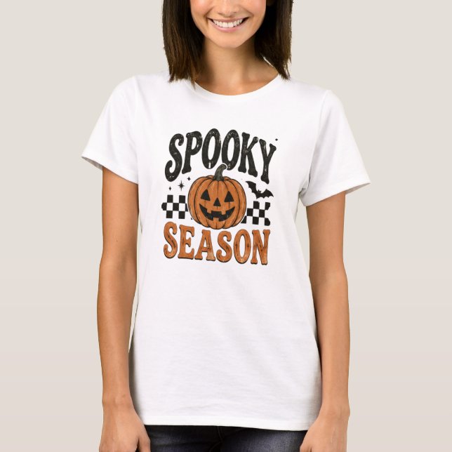 Skrämmande säsongens pumpa t shirt (Framsida)