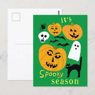 Skrämmande säsongens pumpor Spökdjur GLAD HALLOWEE Vykort