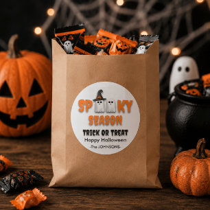 Skrämmande säsongens spöke – Halloween-design Runt Klistermärke