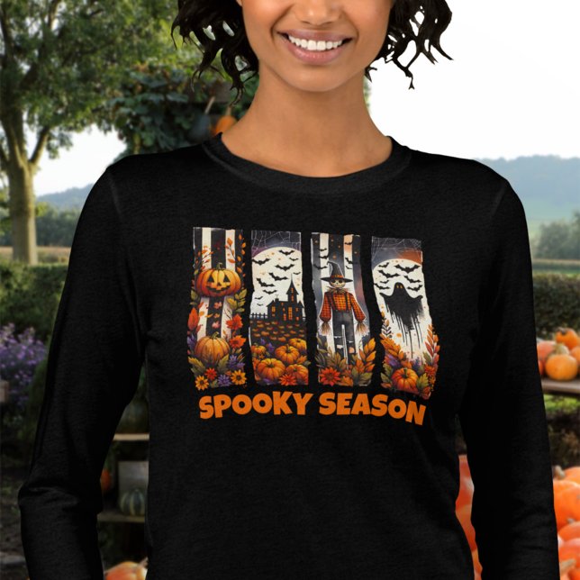 Skrämmande säsongs penseldrag Halloween Höst Autum T Shirt (Skapare uppladdad)