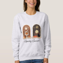 Skrämmande säsongs-sweatshirt | Söt spöke och pump