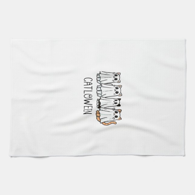 Skrämmande säsongs-tanktop kökshandduk (Horisontell)