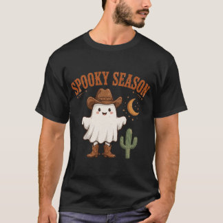 Skrämmande säsongs västern cowboy spöke t-shirt