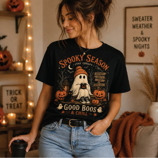Skrämmande säsongsande spök Halloween T-shirt, T Shirt