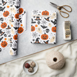 Skrämmande säsongsbetonat Halloween-mönster Presentpapper