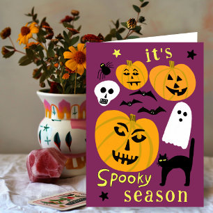 Skrämmande säsongspumpa Spökbat HAPPY HALLOWEEN Kort