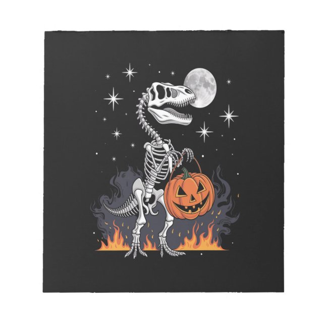 Skrämmande Saurus Halloween-dinosaurie Anteckningsblock (Framsida)