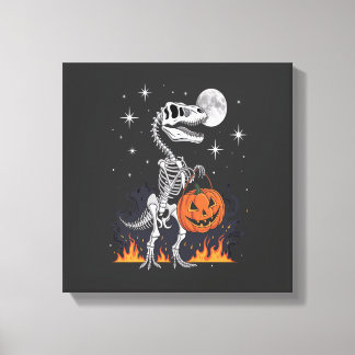 Skrämmande Saurus Halloween-dinosaurie Canvastryck