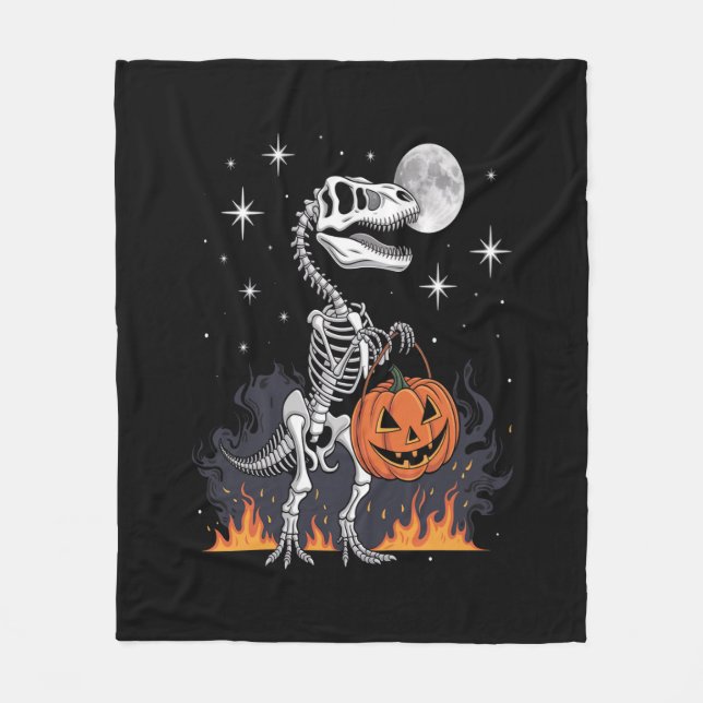 Skrämmande Saurus Halloween-dinosaurie Fleecefilt (Framsidan)