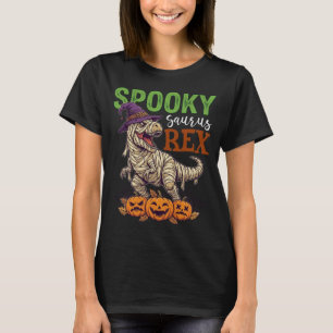 Skrämmande Saurus Rex Mummy Dinosaur Häxa Hatt Pum T Shirt
