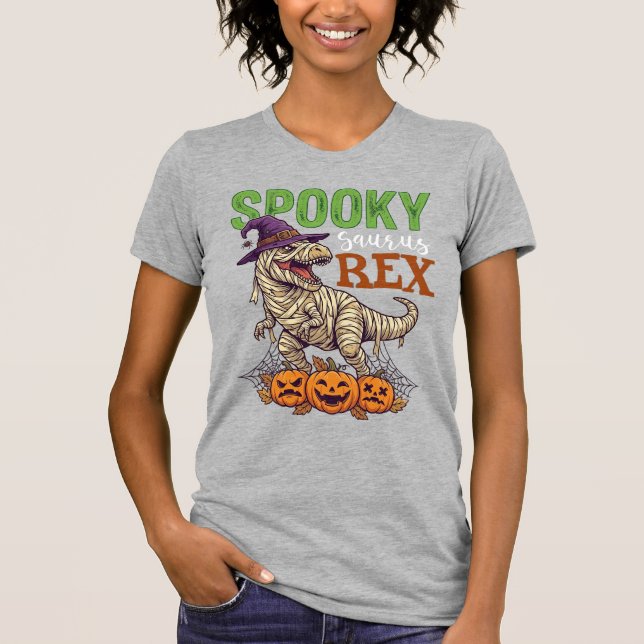 Skrämmande Saurus Rex Mummy Dinosaur Hekta Hatt Pu T Shirt (Framsida)