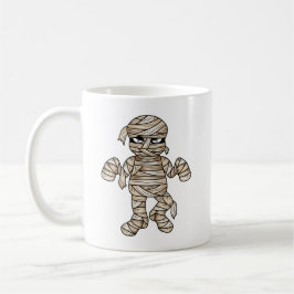 Skrämmande serieillustrationer av mumie Halloween- Kaffemugg