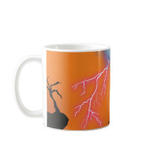 Skrämmande siluett av slott Kaffe kopp - Mörk este