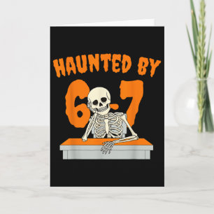 Skrämmande Six Seven 6 7 Meme 67 Skelett Hand Hall Kort