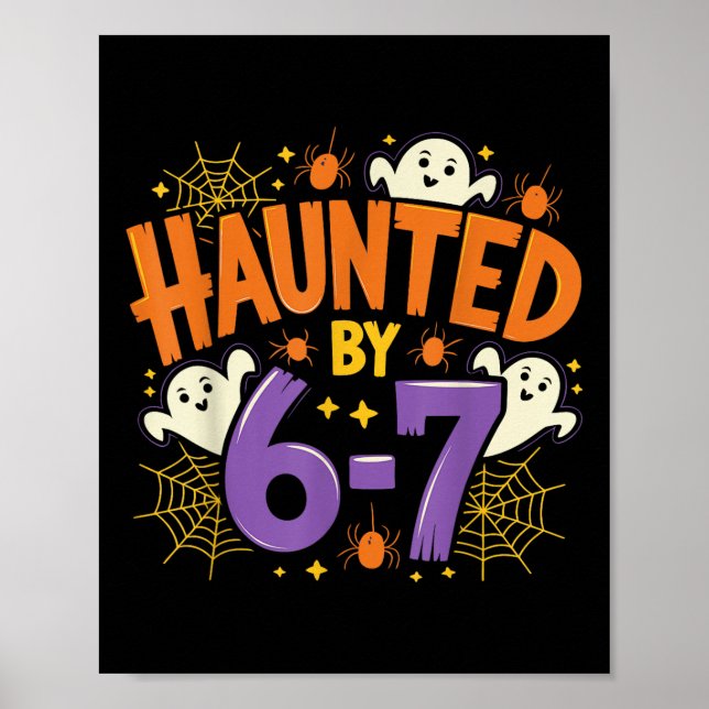 Skrämmande Six Seven 6 7 Meme 67 Skelett Hand Hall Poster (Framsidan)