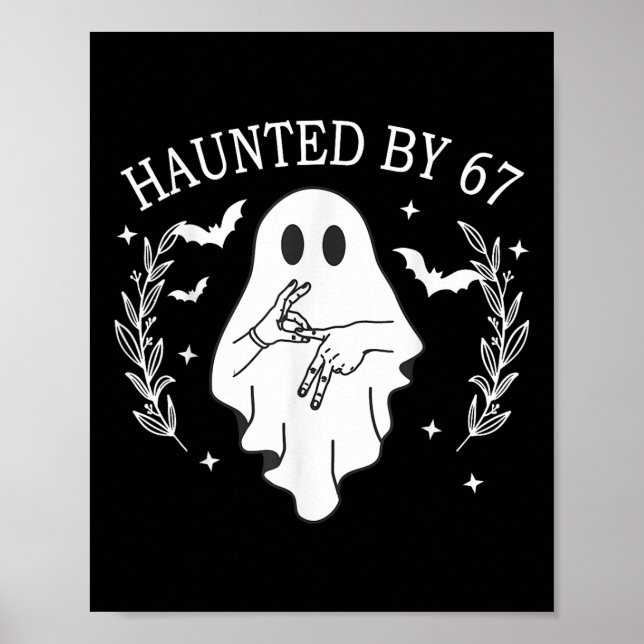 Skrämmande Six Seven 6 7 Meme 67 Skelett Hand Hall Poster (Framsidan)