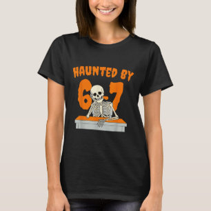 Skrämmande Six Seven 6 7 Meme 67 Skelett Hand Hall T Shirt
