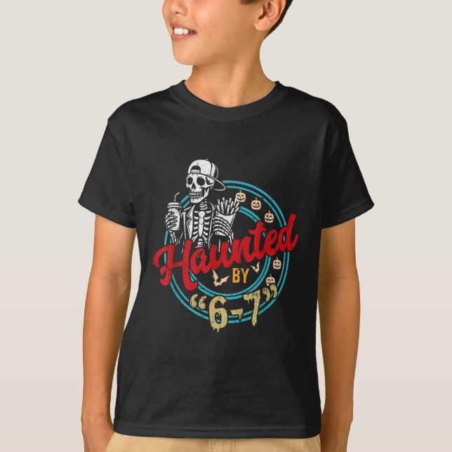 Skrämmande Six Seven 6 7 Meme 67 Skelett Hand Hall T Shirt (Framsida)