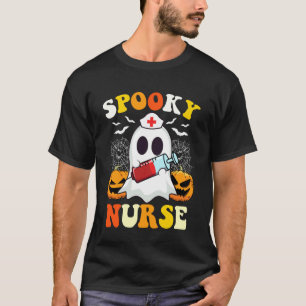 Skrämmande sjuksköterska spöke groovy Halloween sö T Shirt