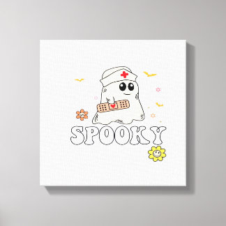 Skrämmande sjuksköterska utövare söt Halloween Cla Canvastryck