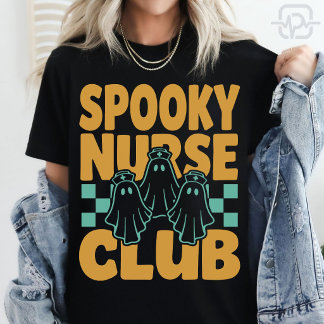 Skrämmande Sjuksköterskeklubben Halloween Spöksköt T Shirt
